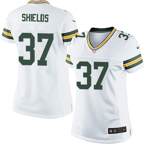 Women's Limited Sam Shields Nike Jersey White Road - #37 NFL Green Bay Packers